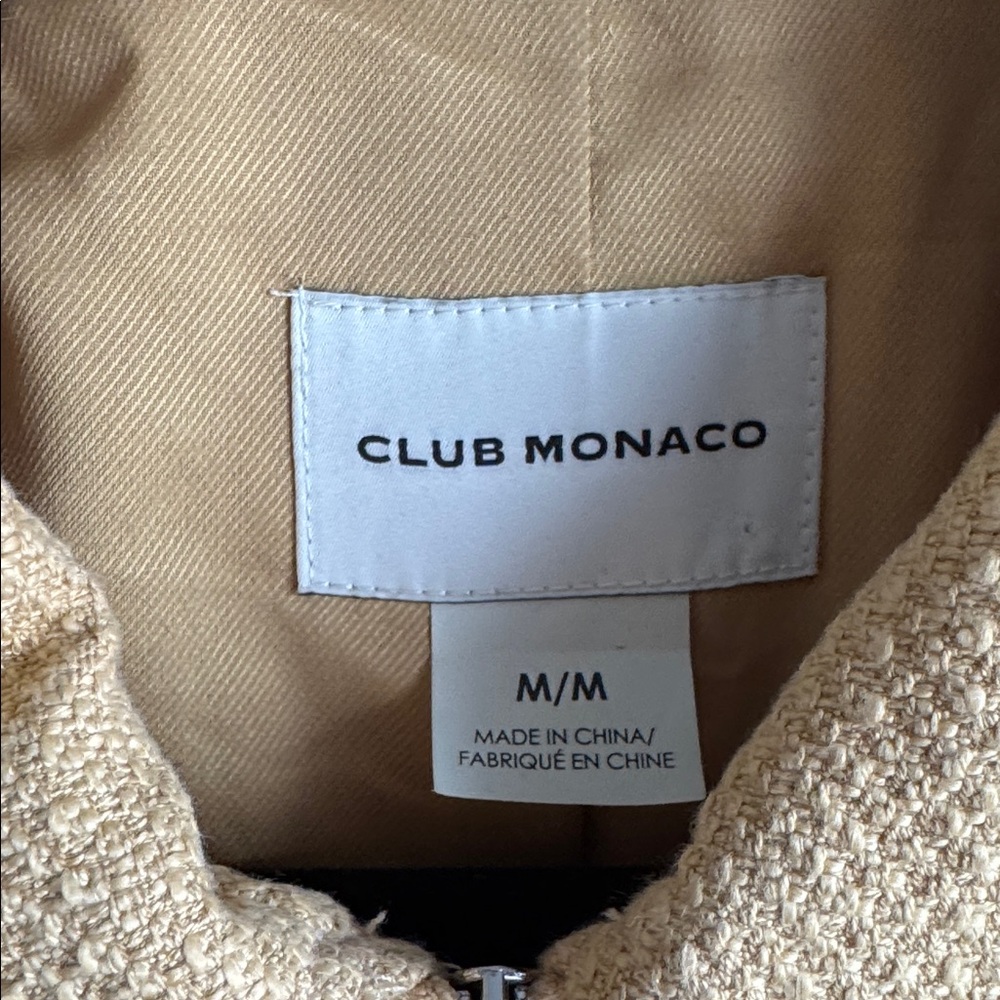 Club Monaco Textured Crop Jacket Yellow Fall Womens size medium - Picture 3 of 5